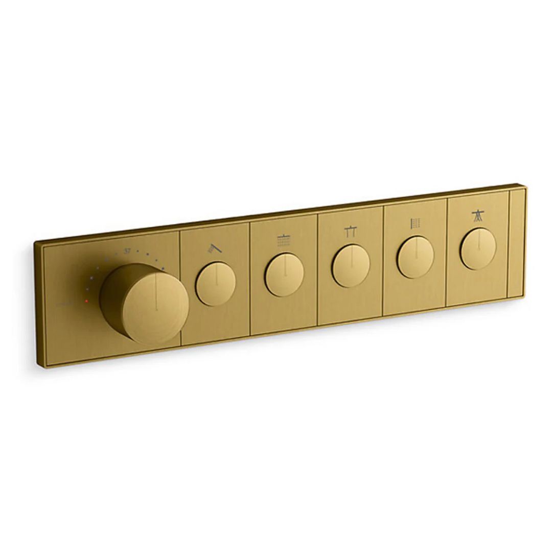 KOHLER  K-26349T-9-2MB<br>Anthem 五路恆溫控制面板<br>(摩登金 / 不含軸心)  |金色系列|浴用龍頭 / 花灑