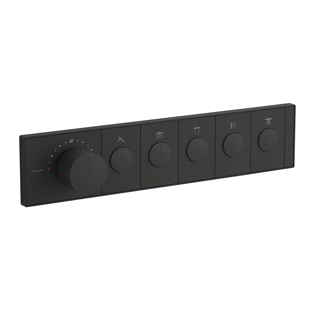KOHLER  K-26349T-9-BL<br>Anthem 五路恆溫控制面板<br>(霧黑 / 不含軸心)  |黑色系列|浴用龍頭 / 花灑