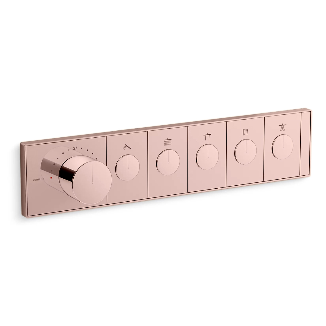KOHLER  K-26349T-9-RGD<br>Anthem 五路恆溫控制面板<br>(玫瑰金/ 不含軸心)  |金色系列|浴用龍頭 / 花灑
