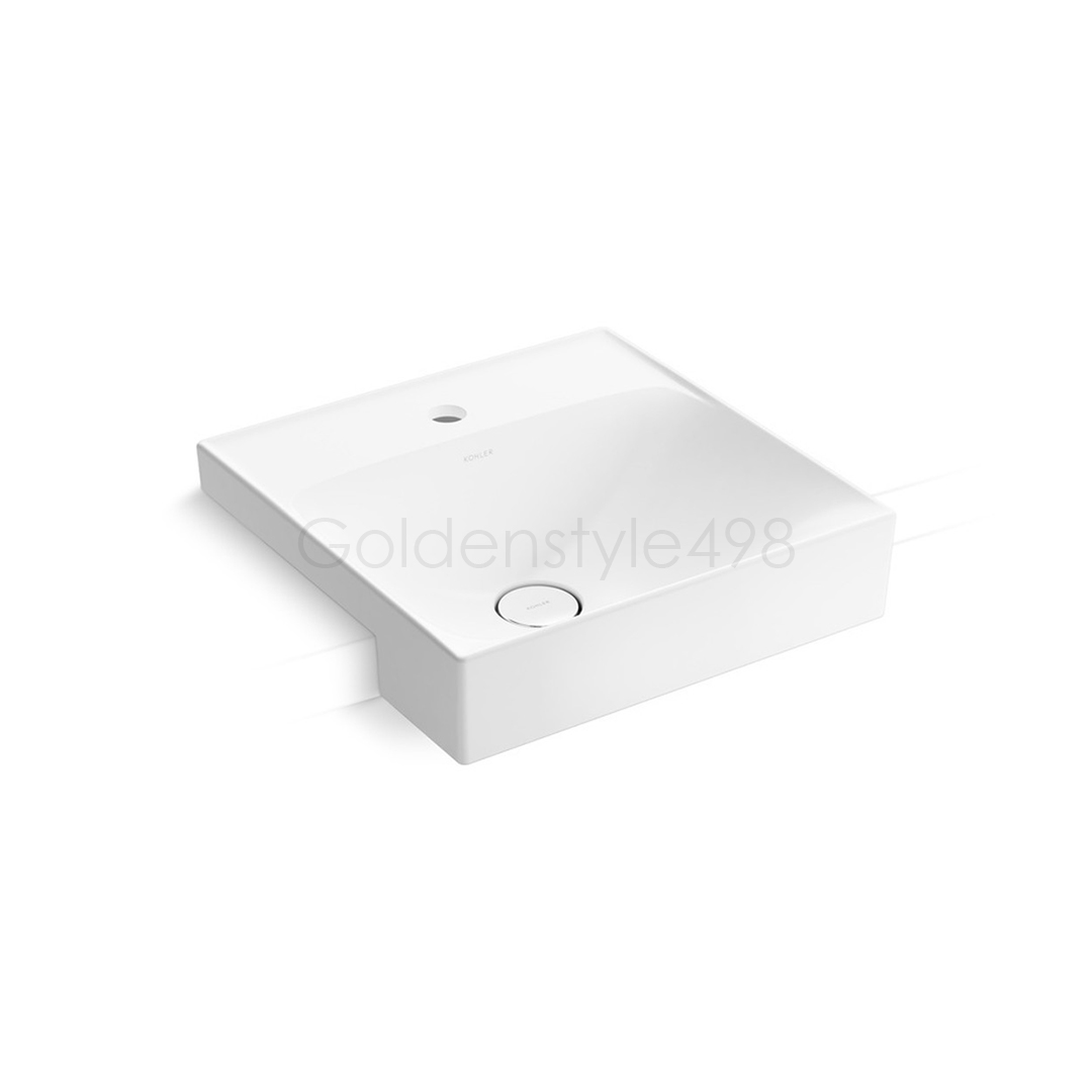 ♣️KOHLER 設計趨勢♣️<br>K-26739T-1-0<br>FOREFRONT BRINK 單孔半崁盆<br> (43 x 43 cm)  |超值組合|KOHLER 2024 設計趨勢型錄