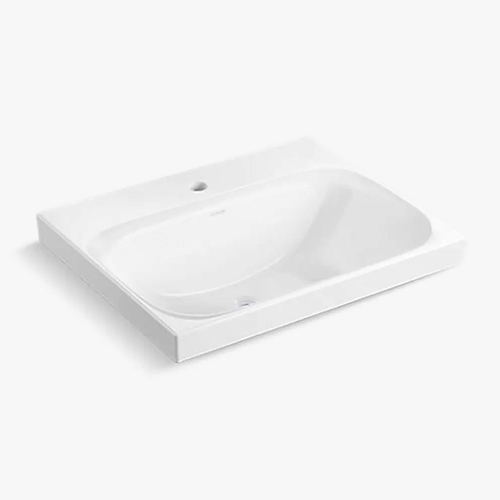 🌳KOHLER 永續的美學🌳<br>K-36399T-1-0<br>Melius 單孔方形上嵌檯面盆<br>(55 x 45 cm)