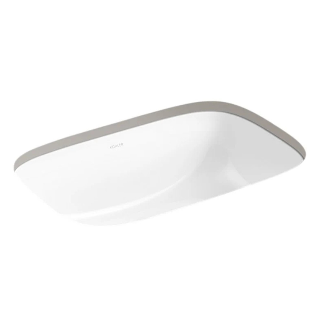 🌳KOHLER 永續的美學🌳<br>K-36403T-0<br>Melius 方形下嵌盆<br>(64.4 x 40.3 cm)