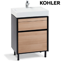 KOHLER <br>K-96120T-1-0 + K-27443T-B08<br>Maxispace  60cm盆櫃組 <br>淺木紋/防水板材  |超值組合|KOHLER 2023促銷型錄