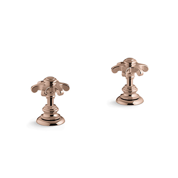 KOHLER<br>K-98068T-3M-RGD<br>Artifacts 古典型冷熱水龍頭面盆把手<br>(玫瑰金)產品圖