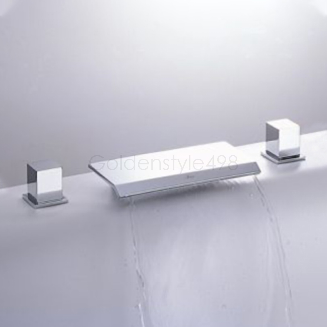 LILAIDEN LD-9703 C3<br>三件式方型瀑布浴用龍頭  |浴缸龍頭|LILAIDEN|浴缸上龍頭