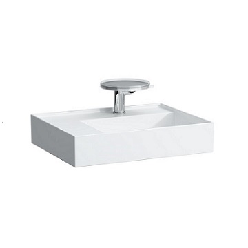LAUFEN 81033.5<br>KARTELL 掛壁式面盆(左檯面)<br>無溢水(60x46cm)  |面盆|LAUFEN|檯上盆