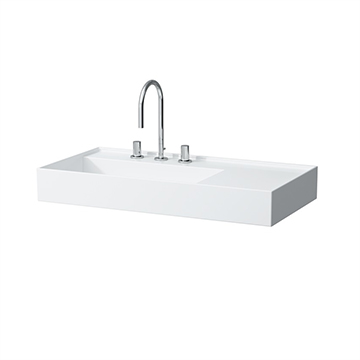 LAUFEN 81033.8<br>KARTELL 掛壁式面盆(右檯面)<br>無溢水(90x46cm)  |面盆|LAUFEN|檯上盆