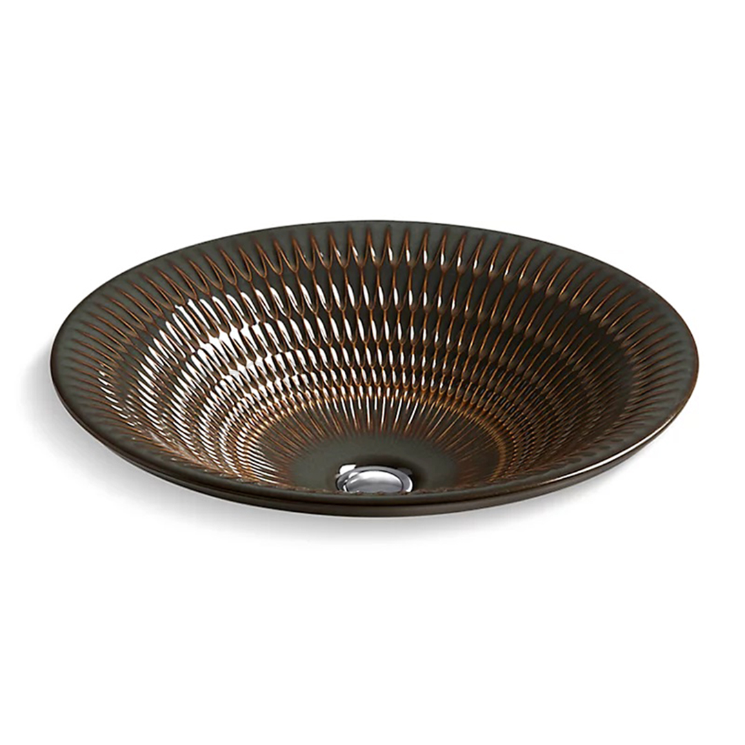 KOHLER<br>K-17890-RL-RB2<br><限量一個>DERRING 圓形半崁藝術盆<br>(棕色/44.9x44.9 cm)  |超值組合|KOHLER年度商品