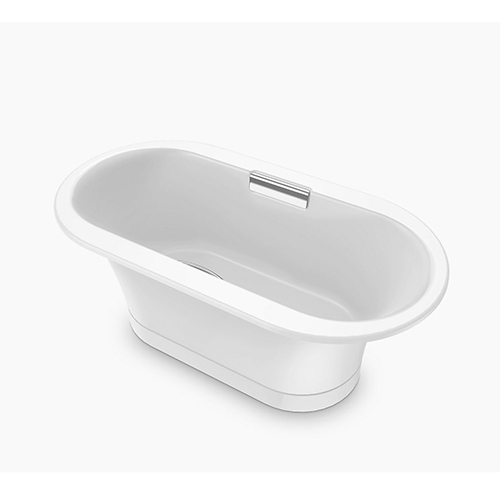 KOHLER<br>K-20610T-GR-0<br>Volute 獨立式鑄鐵浴缸(150 x 80 cm)<br>含扶手孔產品圖