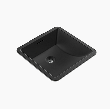 KOHLER<br>Brazn  K-21056K-HB1<br>方型下崁盆 / 黑色 <br>(內徑 35.2 x 35.2cm)  |黑色系列|面盆