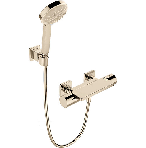 〝KOHLER 促銷商品〞<br>K-23522T-9-AF<br>Parallel 恆溫掛牆式花灑龍頭  <br>(法蘭金) - 無下出水  |金色系列|浴用龍頭 / 花灑