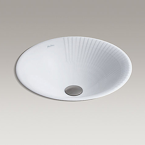 〝KOHLER 促銷商品〞<br>K-25207T-K8<br>Hidden Orient 藝術盆(月白色)<br>(44.5 cm)  |面盆|KOHLER|下崁盆