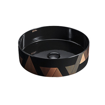 KOHLER <br>K-77675T-BCP-7<br>Mica 圓形獨立盆(彩繪深黑)  |特殊色面盆