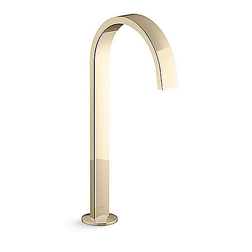 〝KOHLER 促銷商品〞<br>K-77966T-AF<br>Components 曲線型面盆龍頭<br>(法蘭金) - 加高出水  |金色系列|面用龍頭