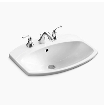 KOHLER<br>K-2351T-8-0<br>Cimarron 三孔上崁盆<br> (58.4 x 46.2 cm)產品圖