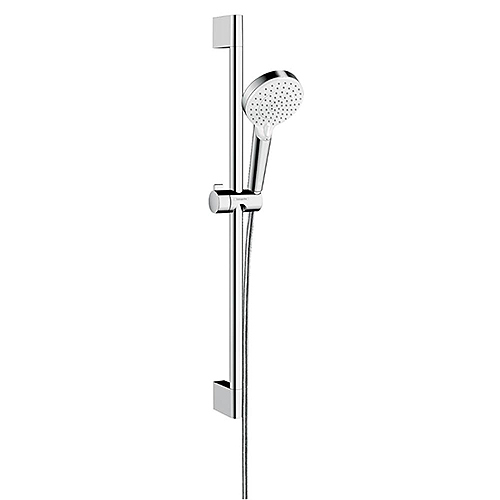 Hansgrohe  26532400<br>Crometta 蓮蓬頭滑桿組 65cm<br>(白/鉻)  |淋浴花灑|HANSGROHE|蓮蓬頭伸降桿/掛座/淋浴柱 套組