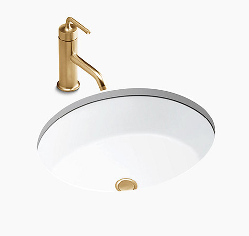 〝KOHLER 促銷商品〞<br> K-2881T-0 <br>Verticyl® 橢圓形下嵌盆<br>(內徑43.4 x 35.6 cm)  |面盆|KOHLER|下崁盆