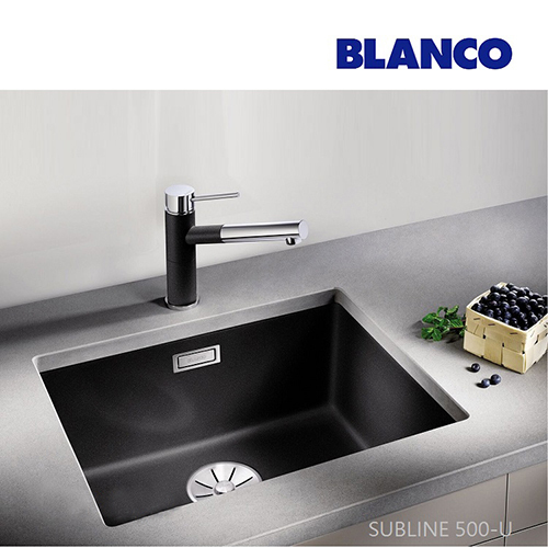 BLANCO SUBLINE 500-U<br>523432 花崗岩廚用水槽<br>(黑色/ 內徑50x40 cm)  |產品介紹|廚用水槽|BLANCO