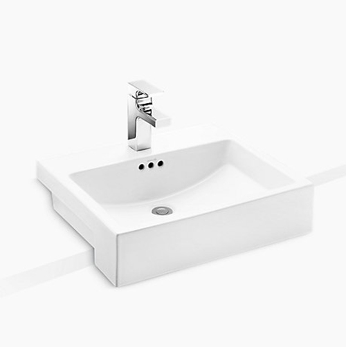 〝KOHLER 促銷商品〞<br>K-72907K-1-0<br>Ladena 單孔半崁檯面盆<br> (54.5 x 46.5 cm)  |面盆|KOHLER|半崁盆