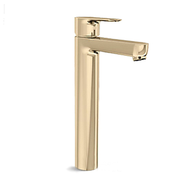 〝KOHLER 促銷商品〞<br>K-98421T-4-AF<br>JULY 單槍高腳臉盆龍頭(法蘭金)  |金色系列|面用龍頭