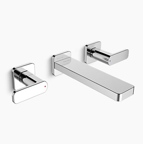 KOHLER<br>K-22569T-B4-CP<br>Parallel 掛牆式面盆龍頭<br>出水長度 16.8cm (鉻色)  |面盆龍頭|KOHLER|埋壁式面盆龍頭