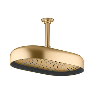 KOHLER<br>K-26294T-2MB<br>Statement<br>14吋橢圓形頭頂花灑<br>(霧金)  |金色系列|浴用龍頭 / 花灑
