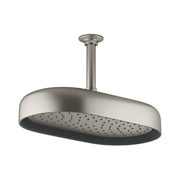KOHLER<br>K-26294T-BN<br>Statement<br>14吋橢圓形頭頂花灑<br>(羅曼銀)  |淋浴花灑|KOHLER|頭頂花灑