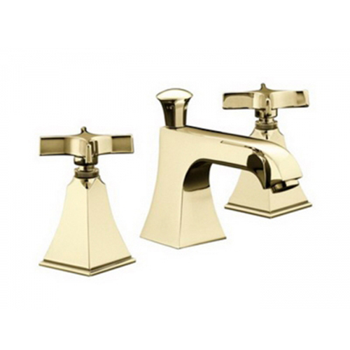 〝KOHLER 促銷商品〞<br>K-454T-3S-AF<br>Memoirs 三孔十字把手面盆龍頭<br>(法蘭金)  |金色系列|面用龍頭