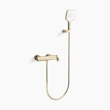 KOHLER K-73091T-4-AF<br>Composed 附牆花灑龍頭(法蘭金)<br>無下出水  |金色系列|浴用龍頭 / 花灑