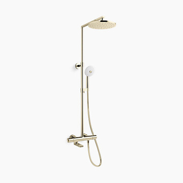 KOHLER K-73111T-7-AF<br>Composed 恆溫淋浴柱(法蘭金)<br>含下出水  |淋浴花灑|KOHLER|蓮蓬頭伸降桿/掛座/淋浴柱 套組