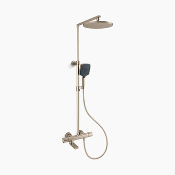 KOHLER K-73111T-7-BV<br>Composed 恆溫淋浴柱(羅曼銅)<br>含下出水  |淋浴花灑|KOHLER|蓮蓬頭伸降桿/掛座/淋浴柱 套組