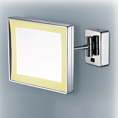 OMAX<br>M6501S-L<br>壁掛式方形單臂單面鏡<br>LED燈 (鉻色)產品圖