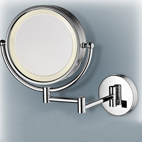 OMAX<br>MW0161-L<br>壁掛式圓形化妝鏡<br>LED燈 (鉻色)  |衛浴配件|品牌|OMAX