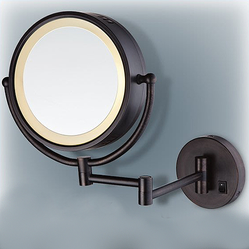 OMAX<br>MW0167-L<br>壁掛式圓形化妝鏡<br>LED燈 (黑色)  |衛浴配件|品牌|OMAX