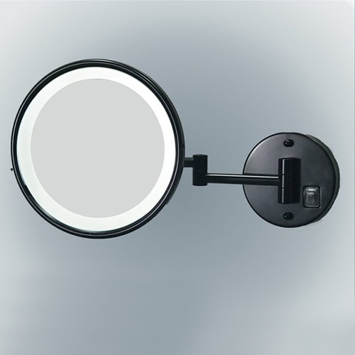OMAX<br>MW0211B-L<br>壁掛式圓形雙臂單面鏡<br>LED燈 (黑色)  |衛浴配件|品牌|OMAX